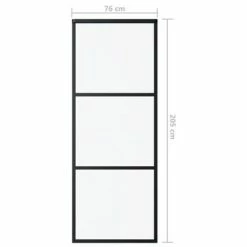 VidaXL Porte coulissante Verre ESG et aluminium 76x205 cm Noir 11 VidaXL Porte coulissante Verre ESG et aluminium 76x205 cm Noir -Matériaux de construction Soldes image 5 151008
