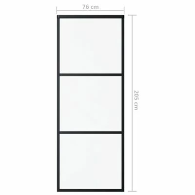 VidaXL Porte coulissante Verre ESG et aluminium 76x205 cm Noir 7 VidaXL Porte coulissante Verre ESG et aluminium 76x205 cm Noir – Image 5