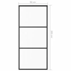 VidaXL Porte coulissante Verre ESG et aluminium 90x205 cm Noir -Matériaux de construction Soldes image 5 151009