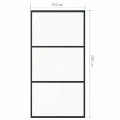 VidaXL Porte coulissante Verre ESG et aluminium 102x205 cm Noir -Matériaux de construction Soldes image 5 151010