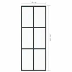 VidaXL Porte coulissante Verre ESG et aluminium 76x205 cm Noir 11 VidaXL Porte coulissante Verre ESG et aluminium 76x205 cm Noir -Matériaux de construction Soldes image 5 151011