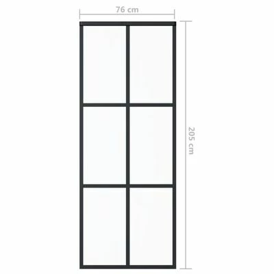 VidaXL Porte coulissante Verre ESG et aluminium 76x205 cm Noir 7 VidaXL Porte coulissante Verre ESG et aluminium 76x205 cm Noir – Image 5