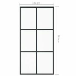 VidaXL Porte coulissante Verre ESG et aluminium 102x205 cm Noir 11 VidaXL Porte coulissante Verre ESG et aluminium 102x205 cm Noir -Matériaux de construction Soldes image 5 151013