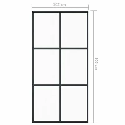 VidaXL Porte coulissante Verre ESG et aluminium 102x205 cm Noir 7 VidaXL Porte coulissante Verre ESG et aluminium 102x205 cm Noir – Image 5