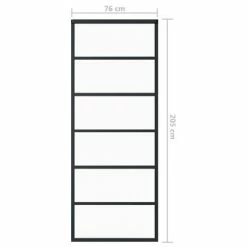 VidaXL Porte coulissante Verre ESG et aluminium 76x205 cm Noir 11 VidaXL Porte coulissante Verre ESG et aluminium 76x205 cm Noir -Matériaux de construction Soldes image 5 151014