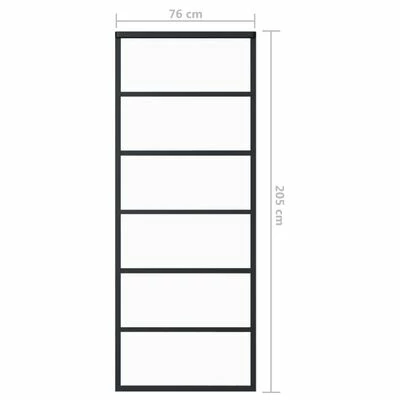 VidaXL Porte coulissante Verre ESG et aluminium 76x205 cm Noir 7 VidaXL Porte coulissante Verre ESG et aluminium 76x205 cm Noir – Image 5