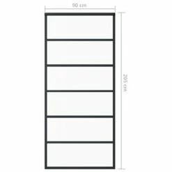 VidaXL Porte coulissante Verre ESG et aluminium 90x205 cm Noir -Matériaux de construction Soldes image 5 151015