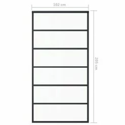 VidaXL Porte coulissante Verre ESG et aluminium 102x205 cm Noir 11 VidaXL Porte coulissante Verre ESG et aluminium 102x205 cm Noir -Matériaux de construction Soldes image 5 151016