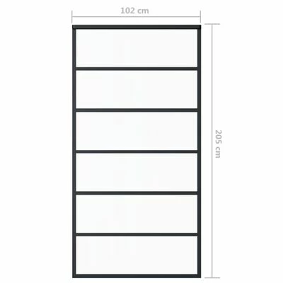VidaXL Porte coulissante Verre ESG et aluminium 102x205 cm Noir 7 VidaXL Porte coulissante Verre ESG et aluminium 102x205 cm Noir – Image 5