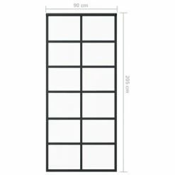 VidaXL Porte coulissante Verre ESG et aluminium 90x205 cm Noir 11 VidaXL Porte coulissante Verre ESG et aluminium 90x205 cm Noir -Matériaux de construction Soldes image 5 151018