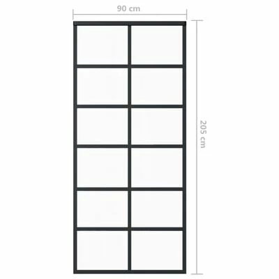VidaXL Porte coulissante Verre ESG et aluminium 90x205 cm Noir 7 VidaXL Porte coulissante Verre ESG et aluminium 90x205 cm Noir – Image 5