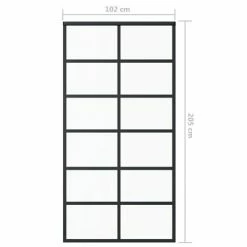 VidaXL Porte coulissante Verre ESG et aluminium 102x205 cm Noir -Matériaux de construction Soldes image 5 151019