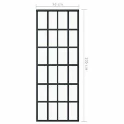 VidaXL Porte coulissante Verre ESG et aluminium 76x205 cm Noir -Matériaux de construction Soldes image 5 151020