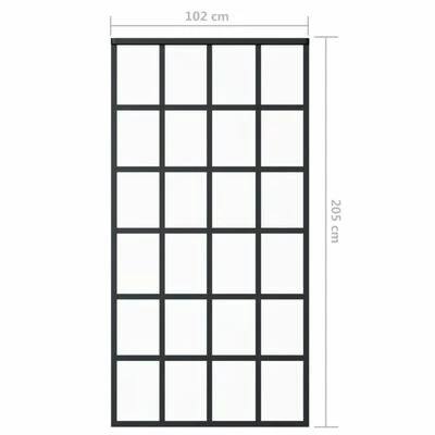 VidaXL Porte coulissante Verre ESG et aluminium 102x205 cm Noir 7 VidaXL Porte coulissante Verre ESG et aluminium 102x205 cm Noir – Image 5