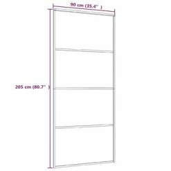 VidaXL Porte coulissante Verre ESG dépoli et aluminium 90x205 cm Noir -Matériaux de construction Soldes image 5 151659