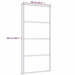 VidaXL Porte coulissante Verre ESG et aluminium 90x205 cm Blanc -Matériaux de construction Soldes image 5 151660