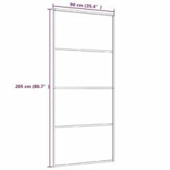 VidaXL Porte coulissante Verre ESG dépoli et aluminium 90x205 cm Blanc 11 VidaXL Porte coulissante Verre ESG dépoli et aluminium 90x205 cm Blanc -Matériaux de construction Soldes image 5 151661