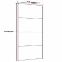 VidaXL Porte coulissante Verre ESG dépoli aluminium 102,5x205 cm Blanc -Matériaux de construction Soldes image 5 151665