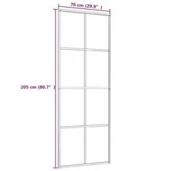 VidaXL Porte coulissante Noir 76x205 cm Verre ESG et aluminium -Matériaux de construction Soldes image 5 151666