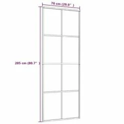 VidaXL Porte coulissante Verre ESG et aluminium 76x205 cm Blanc -Matériaux de construction Soldes image 5 151668