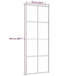 VidaXL Porte coulissante Verre ESG dépoli et aluminium 76x205 cm Blanc -Matériaux de construction Soldes image 5 151669