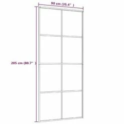 VidaXL Porte coulissante Noir 90x205 cm Verre ESG et aluminium -Matériaux de construction Soldes image 5 151670