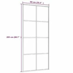 VidaXL Porte coulissante Verre ESG dépoli et aluminium 90x205 cm Blanc 11 VidaXL Porte coulissante Verre ESG dépoli et aluminium 90x205 cm Blanc -Matériaux de construction Soldes image 5 151673