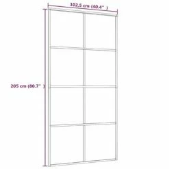 VidaXL Porte coulissante Noir 102,5x205 cm Verre ESG et aluminium -Matériaux de construction Soldes image 5 151674