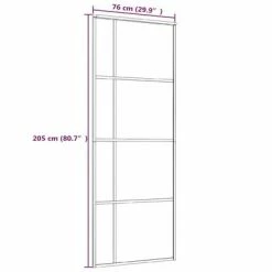 VidaXL Porte coulissante Verre ESG et aluminium 76x205 cm Noir -Matériaux de construction Soldes image 5 151678