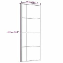 VidaXL Porte coulissante Verre ESG dépoli et aluminium 76x205 cm Noir -Matériaux de construction Soldes image 5 151679