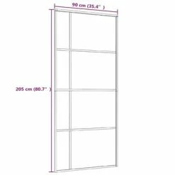 VidaXL Porte coulissante Verre ESG dépoli et aluminium 90x205 cm Noir -Matériaux de construction Soldes image 5 151683