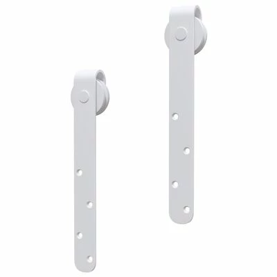 VidaXL Mini kit porte coulissante grange Acier au carbone Blanc 200 cm 7 VidaXL Mini kit porte coulissante grange Acier au carbone Blanc 200 cm – Image 5