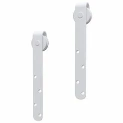 VidaXL Mini kit porte coulissante grange Acier au carbone Blanc 152 cm -Matériaux de construction Soldes image 5 151692