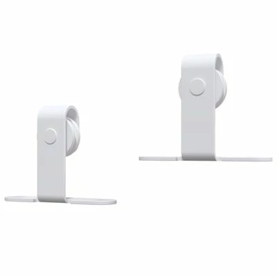 VidaXL Mini kit porte coulissante grange Acier au carbone Blanc 122 cm 7 VidaXL Mini kit porte coulissante grange Acier au carbone Blanc 122 cm – Image 5