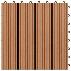 VidaXL Carreau de terrasse 22 pcs 30 x 30 cm 2 m² WPC Marron -Matériaux de construction Soldes image 5 277796