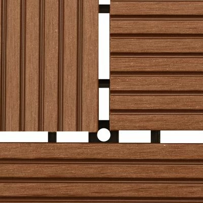 VidaXL Carreaux de terrasse 22 pcs 30 x 30 cm 2 m² WPC Marron 7 VidaXL Carreaux de terrasse 22 pcs 30 x 30 cm 2 m² WPC Marron – Image 5