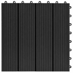 VidaXL Carreaux de terrasse 22 pcs 30 x 30 cm 2 m² WPC Noir 12 VidaXL Carreaux de terrasse 22 pcs 30 x 30 cm 2 m² WPC Noir -Matériaux de construction Soldes image 5 277800