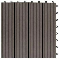 VidaXL Carreaux de terrasse 22 pcs 30 x 30 cm 2 m² WPC Marron foncé -Matériaux de construction Soldes image 5 277802