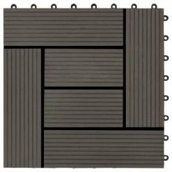 VidaXL Carreaux de terrasse 22 pcs 30 x 30 cm 2 m² WPC Marron foncé -Matériaux de construction Soldes image 5 277805