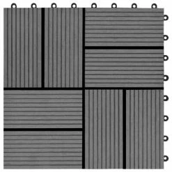 VidaXL Carreaux de terrasse 22 pcs 30 x 30 cm 2 m² WPC Gris 12 VidaXL Carreaux de terrasse 22 pcs 30 x 30 cm 2 m² WPC Gris -Matériaux de construction Soldes image 5 277807