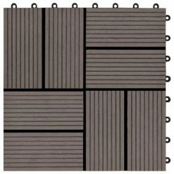 VidaXL Carreaux de terrasse 22 pcs 30 x 30 cm 2 m² WPC Marron foncé -Matériaux de construction Soldes image 5 277810
