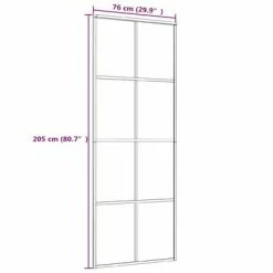 VidaXL Porte coulissante Aluminium et verre ESG 76x205 cm Noir -Matériaux de construction Soldes image 5 288064