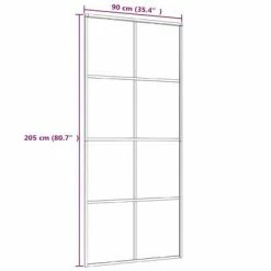 VidaXL Porte coulissante Aluminium et verre ESG 90x205 cm Noir -Matériaux de construction Soldes image 5 288065
