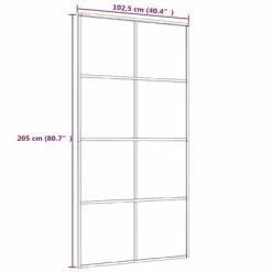 VidaXL Porte coulissante Aluminium et verre ESG 102,5x205 cm Noir -Matériaux de construction Soldes image 5 288066