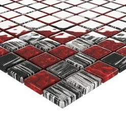 VidaXL Carreaux mosaïque 11 pcs Noir et rouge 30x30 cm Verre -Matériaux de construction Soldes image 5 327303