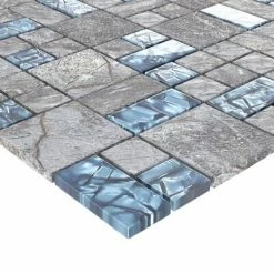 VidaXL Carreaux mosaïque 22 pcs Gris et bleu 30x30 cm Verre -Matériaux de construction Soldes image 5 327310