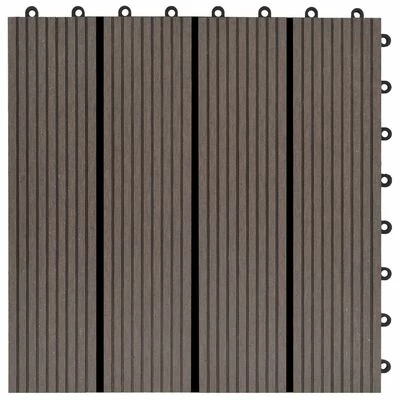 VidaXL Carreau de terrasse 11 pcs WPC 30 x 30 cm 1 m² Marron foncé 7 VidaXL Carreau de terrasse 11 pcs WPC 30 x 30 cm 1 m² Marron foncé – Image 5