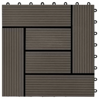 VidaXL Carreau de terrasse 11 pcs WPC 30 x 30 cm 1 m² Marron foncé 7 VidaXL Carreau de terrasse 11 pcs WPC 30 x 30 cm 1 m² Marron foncé – Image 5