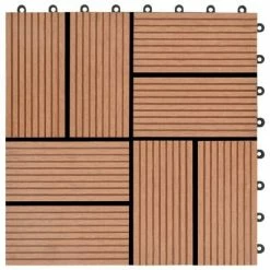 VidaXL Carreau de terrasse 11 pcs WPC 30 x 30 cm 1 m² Marron -Matériaux de construction Soldes image 5 45029