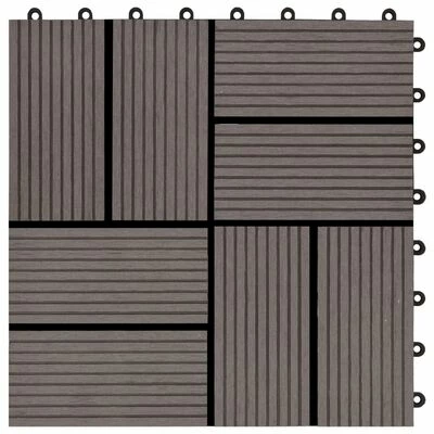 VidaXL Carreau de terrasse 11 pcs WPC 30 x 30 cm 1 m² Marron foncé 7 VidaXL Carreau de terrasse 11 pcs WPC 30 x 30 cm 1 m² Marron foncé – Image 5